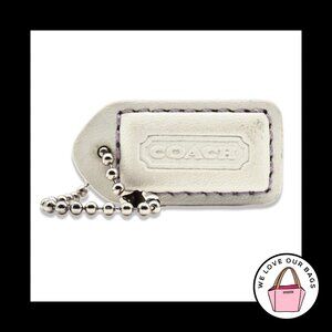 1.5" Y2K VINTAGE COACH White & Purple Leather Fob Bag Charm Keychain Hang Tag